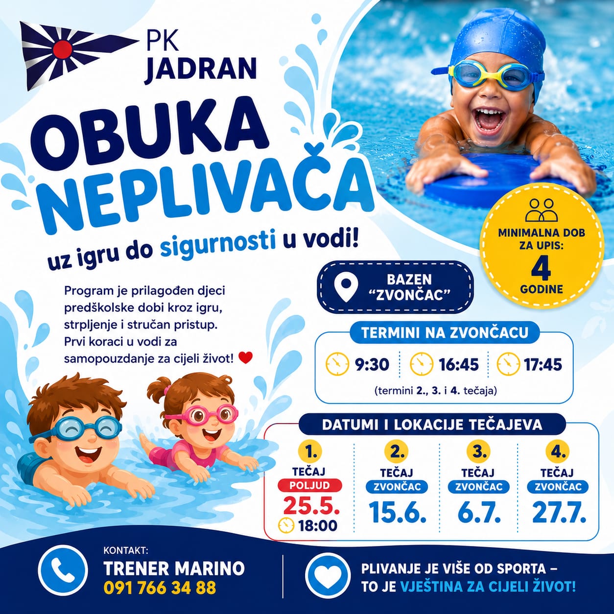 Obuka neplivača - PK Jadran